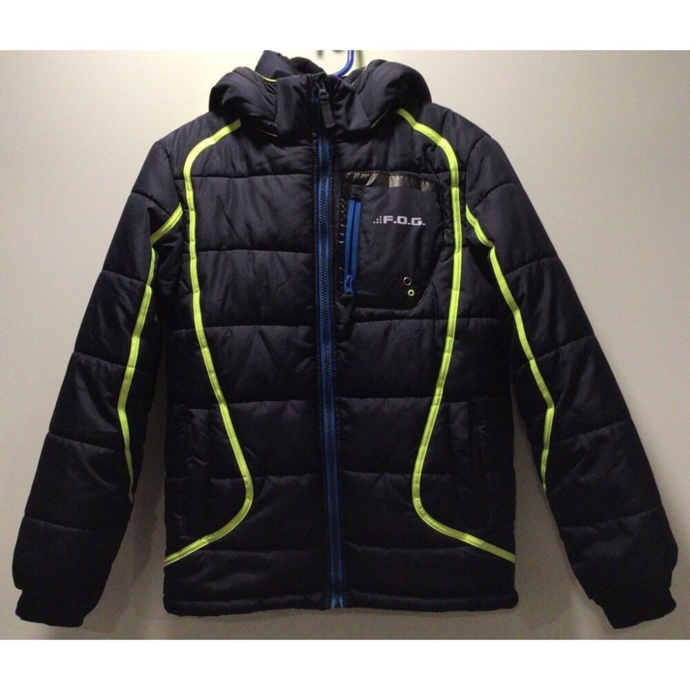 KIDS PUFFER JACKET COAT F.O.G. BY LONDON FOG Large 14/16  lightweight outer READ - Picture 2 of 15